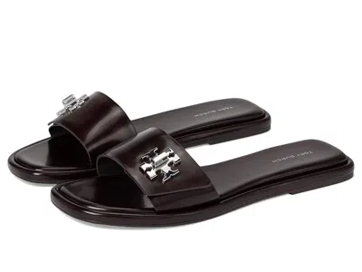 Tory Burch T Lock Slide In Brown