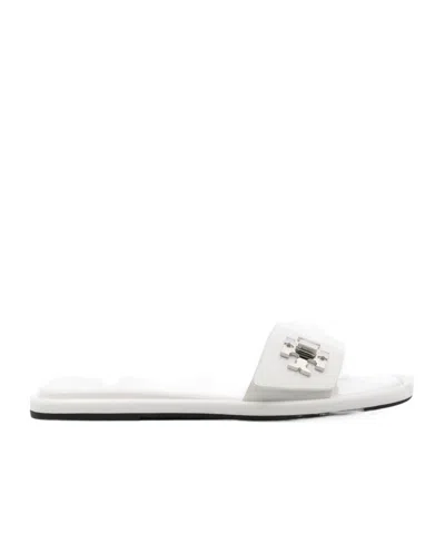 Tory Burch T-lock Slippers In White