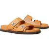 Tory Burch Round Toe Leather Dual Strap Sandals