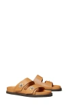Tory Burch T Lock Sport Slide Sandal In Brown