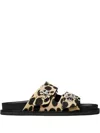 Tory Burch Black Open Toe Sandals In Multi