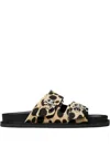 Tory Burch Sporty Slide Sandal With Twist Details Scarpe Basse Animalier In Animal Print