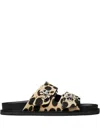 Tory Burch Sporty Slide Sandal With Twist Details Scarpe Basse Animalier In Animal Print