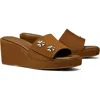 Tory Burch T-lock Wedge Sandal In Brown