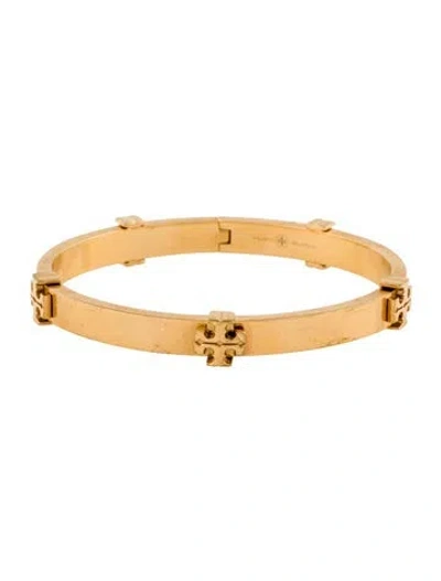 Pre-owned Tory Burch T Logo Bangle Bracelet, 6.75" In Multicolor