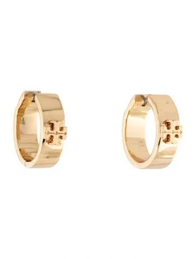 Pre-owned Tory Burch T Logo Huggie Earrings In Multicolor