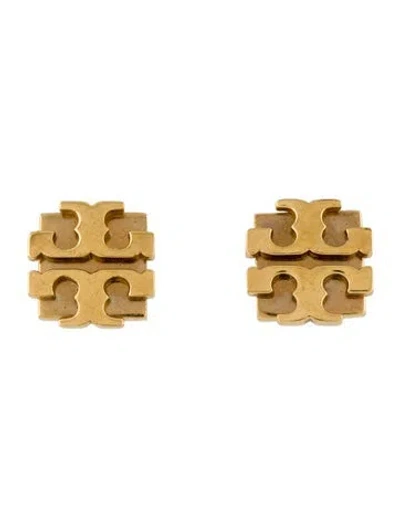 Pre-owned Tory Burch T Logo Stud Earring In Multi