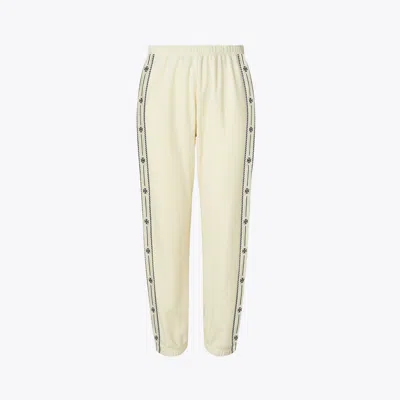Tory Burch T Logo Velour Jogger In White