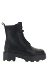 Tory Burch Amphibian Boots With Chunky Sole And Pull Tab In Black
