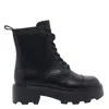 Tory Burch Monogram Leather Ankle Boots In Black