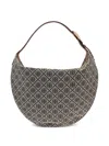 Tory Burch Large T Monogram Jacquard Balloon Bag In Gray