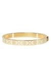 Tory Burch T-monogram Bangle In Tory Gold/new Ivory