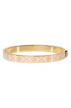 Tory Burch T-monogram Bangle In Tory Gold/pink