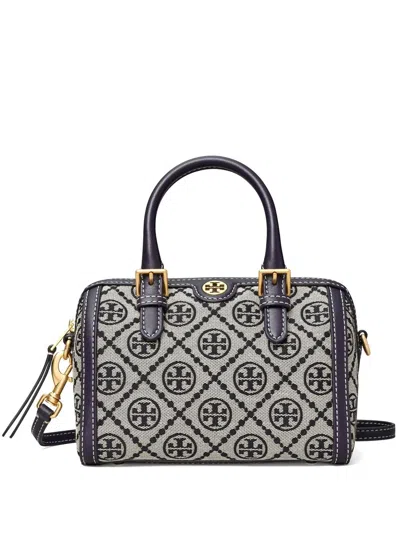 Tory Burch T Monogram Jacquard Barrel Crossbody Bag In Tory Navy