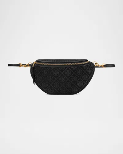 Tory Burch T Monogram Jacquard Belt Bag In Black