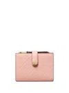 Tory Burch T-monogram Bi-fold Leather Wallet In Pink