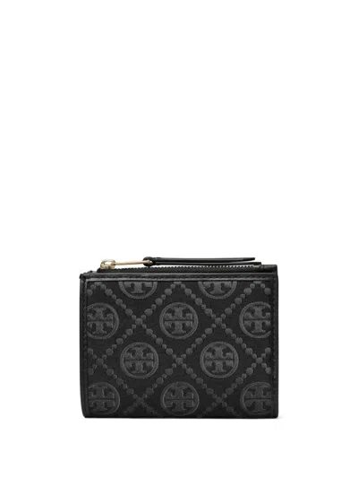 Tory Burch T Monogram Bi-fold Wallet In Black