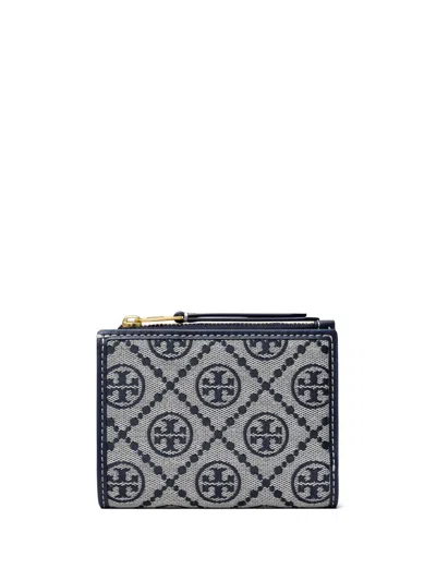 Tory Burch T Monogram Bi-fold Wallet In Navy