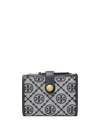 Tory Burch T Monogram Bi-fold Wallet In Blue