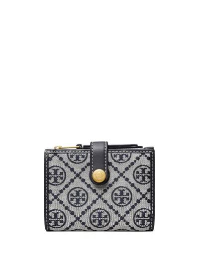 Tory Burch T Monogram Bi-fold Wallet In Blue