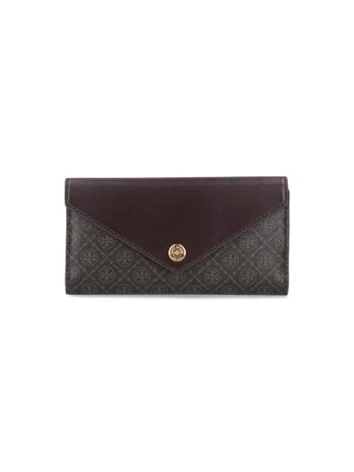 Tory Burch "t Monogram" Bifold Wallet – Brown