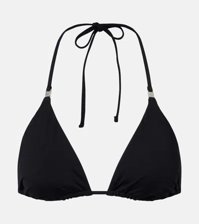 Tory Burch T Monogram Bikini Top In Black