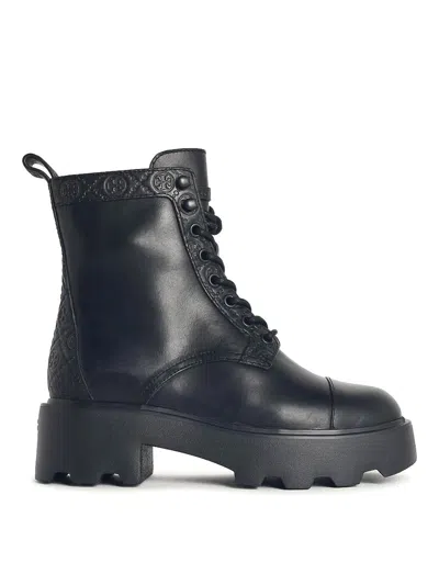 TORY BURCH T MONOGRAM BLACK LEATHER ANKLE BOOTS