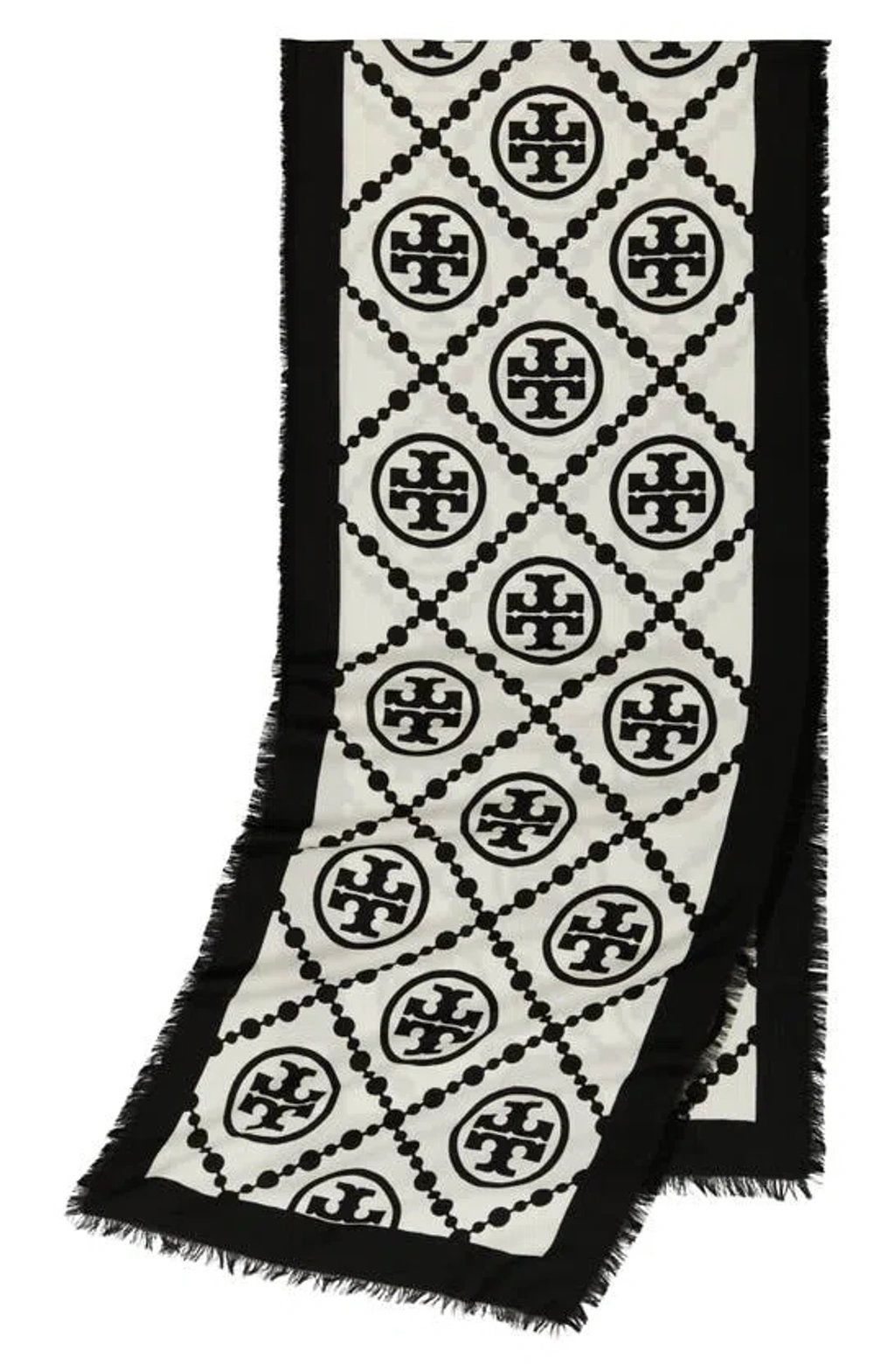 TORY BURCH｜ (T MONOGRAM BORDERED OBLONG (159384-001)) t-monogram-bordered-oblong-