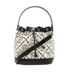 Tory Burch T Monogram Bouclé Bucket Bag In Black