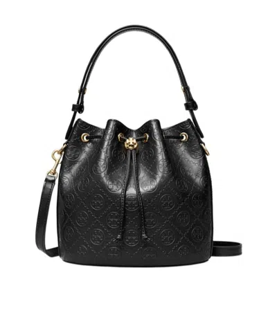Tory Burch T Monogram Bucket Bag In Black