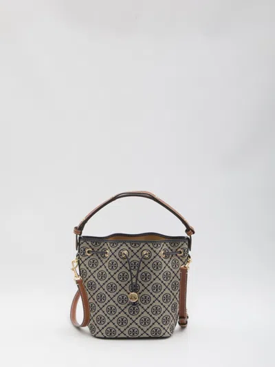 Tory Burch T Monogram Bucket Bag In Blue