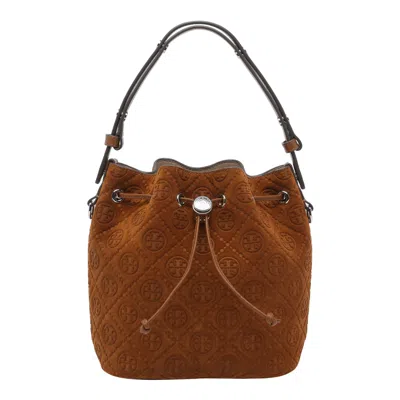 Tory Burch T Monogram Bucket Bag In Brown
