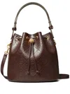 Tory Burch T Monogram Bucket Bag In Deep Maroon/gold