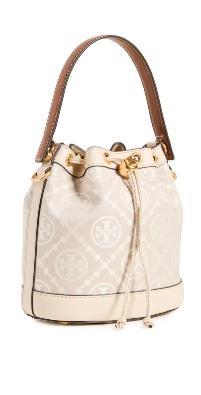 Tory Burch T Monogram Bucket Bag Ivory