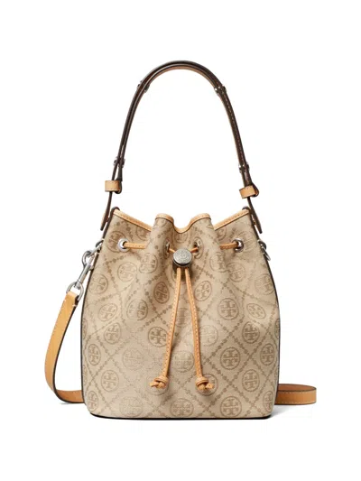 Tory Burch T 모노그램 버킷 백 In Neutral
