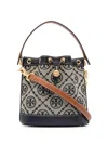 Tory Burch T Monogram Jacquard Bucket Bag In Neutrals
