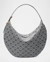 Tory Burch T Monogram Canvas Balloon Shoulder Bag In Tory Navy