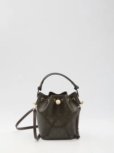 Tory Burch T Monogram Canvas Mini Bucket Bag In Brown