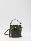 Tory Burch T Monogram Canvas Mini Bucket Bag In Brown
