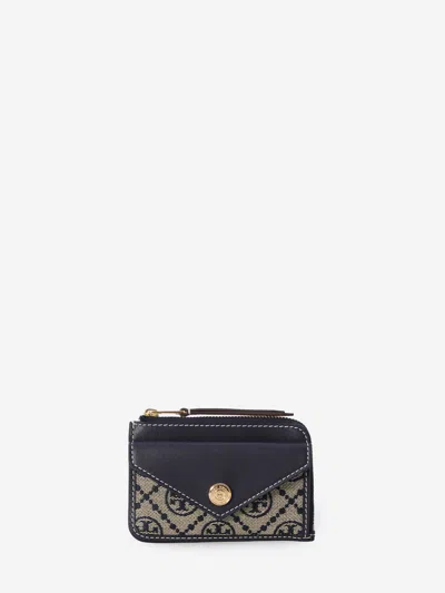 Tory Burch T Monogram Card Holder In Beige
