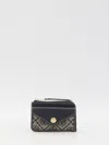 Tory Burch T Monogram Leather Cardholder In Beige