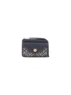 Tory Burch T Monogram Card Holder In Blue