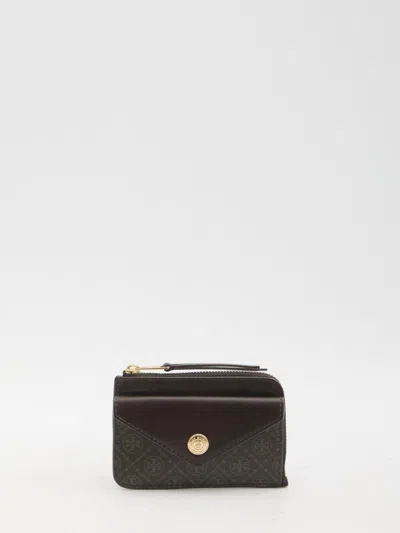 Tory Burch T Monogram Cardholder In Brown