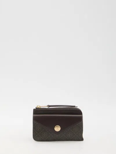Tory Burch T Monogram Cardholder In Brown