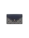 Tory Burch Borsa T-monogram Envelope Chain Wallet In Blue
