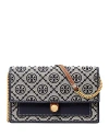 Tory Burch T Monogram Chain Wallet In Tory Navy