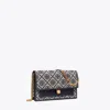 Tory Burch T Monogram Wallet On A Chain In Tory Navy