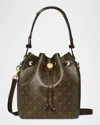Tory Burch T Monogram Coated Canvas Bucket Bag In French Press