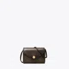 Tory Burch T Monogram Coated Canvas Card Case Lanyard In Brown