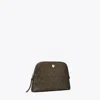 Tory Burch T Monogram Coated Canvas Dome Cosmetic Case In Brown